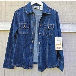 NEW Vintage Bill Blass Jeans Blue Relaxed Fit Denim Jean Jacket Shirt Small